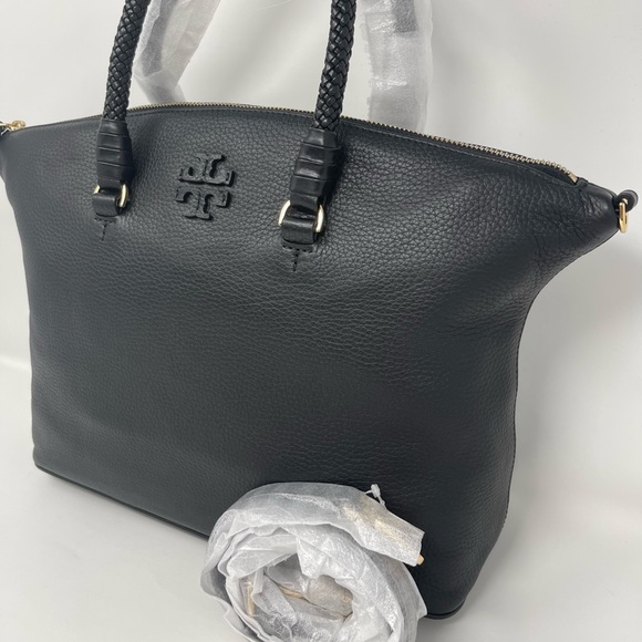 NEW Tory Burch Black Taylor Satchel - Picture 4 of 10